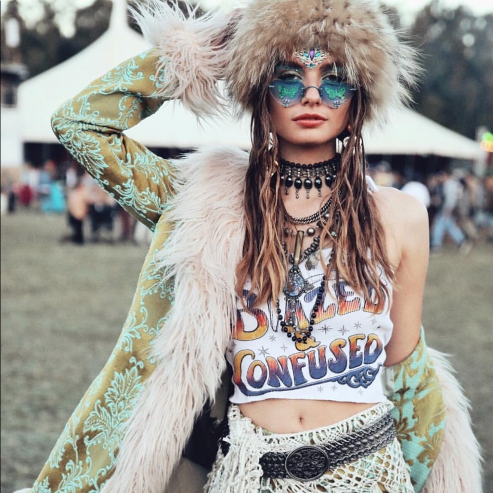 Current Mood Blazed and Confused Crop Top